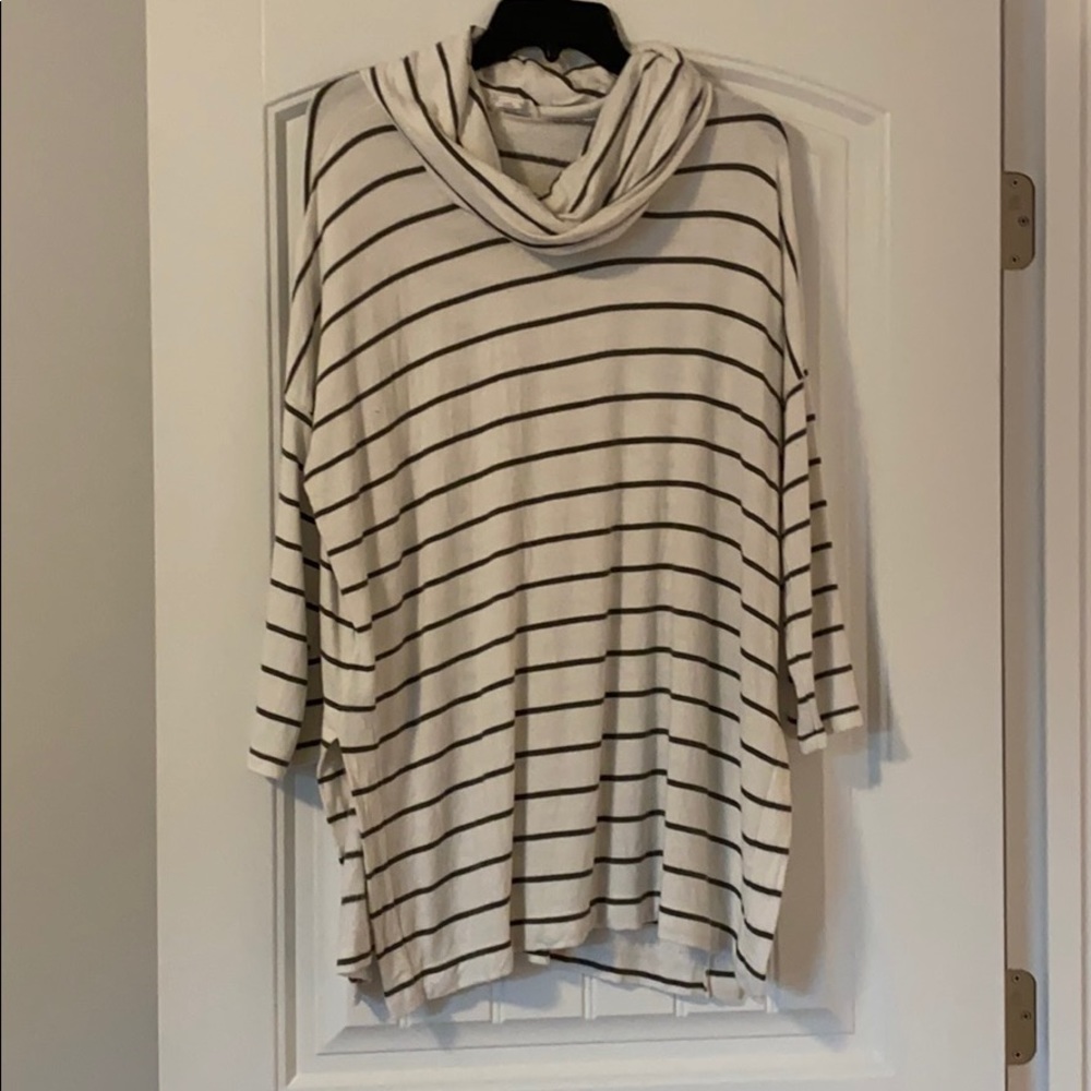 Striped Cowl Neck